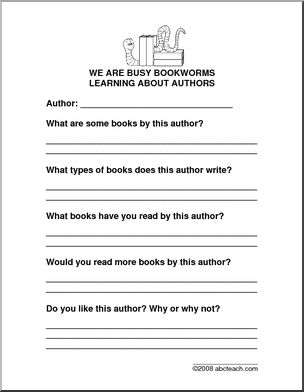 Busy Bookworm Theme (primary/elem) Author Report Form