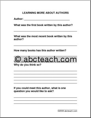 Learning More About Authors (primary/elem) Author Report Form