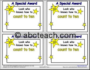 Math: Special Awards – I Can Count!