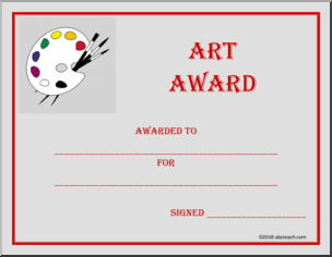 Certificate: Art Award