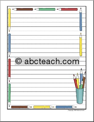 Border Paper: Color Pencils (elementary)