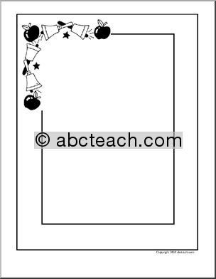 Border Paper: School Bells and Apples (blank inside)