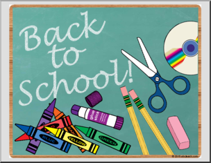 Poster: Back to School – Chalkboard & Supplies