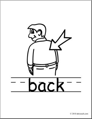 Clip Art: Basic Words: Back B&W (poster)