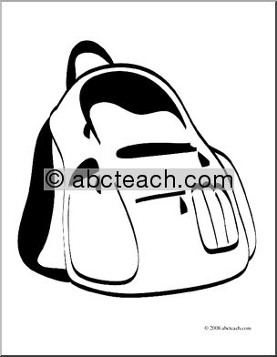 Clip Art: Backpack (coloring page)