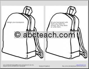 Back to School: Back Pack (two per page)