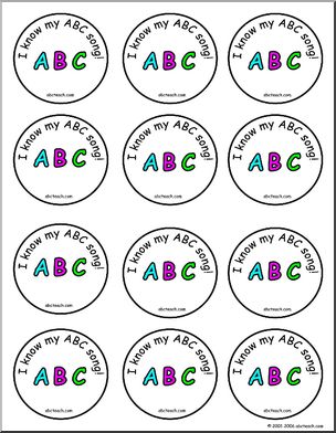 Small Badges:  “I know my ABC song”