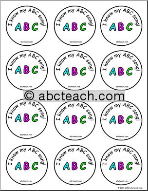 Small Badges:  “I know my ABC song”