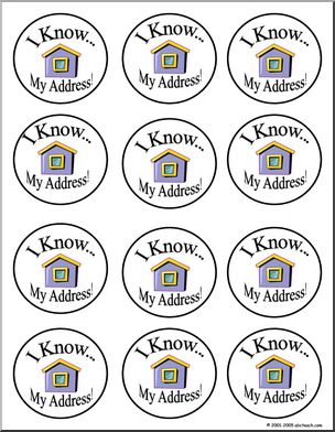 Small Badges:  “I Know My Address”