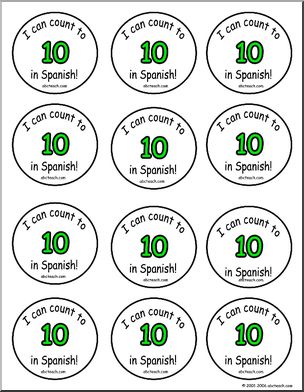 Small Badges:  “I can count to 10 in Spanish”