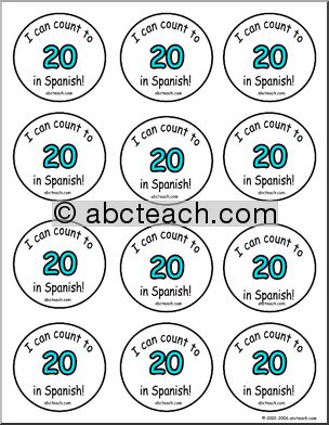 Small Badges:  “I can count to 20 in Spanish”