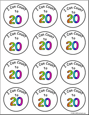 Small Badge: I can count to 20.