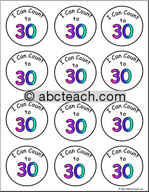 Small Badge: I can count to 30.