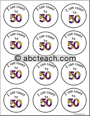 Small Badges: “I can count to 50”