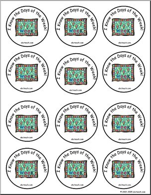 Small Badge: I Know the Days of the Week!