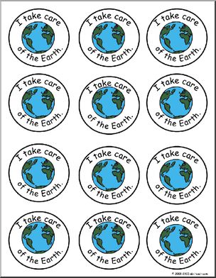 Small Badge:  I take care of the Earth