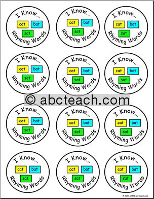 Small Badge: I Know…Rhyming Words