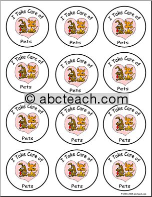 Small Badges: I Take Care of Pets