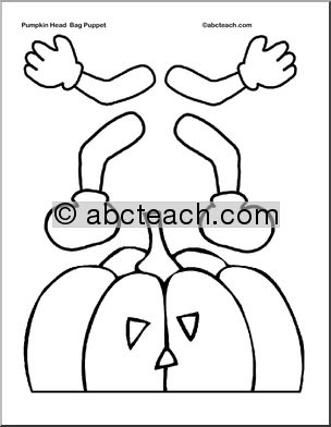 Paper Bag Puppet: Halloween – Pumpkin Head
