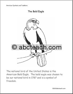Color and Read: U.S. Symbols – Bald Eagle (primary)