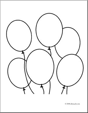 Clip Art: Balloons (coloring page)