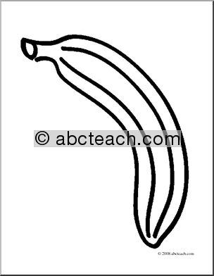 Clip Art: Basic Words: Banana (coloring page)