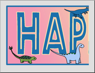 Cute Dinosaur-Themed “Happy Birthday” Banner