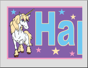 Unicorn-Themed “Happy Birthday” Banner
