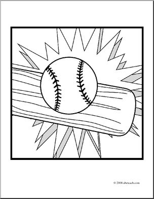 Clip Art: Sports Icon: Baseball 1 (coloring page)
