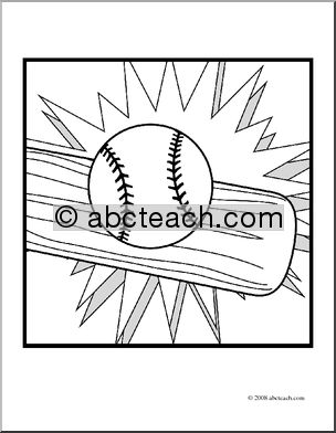 Clip Art: Sports Icon: Baseball 1 (coloring page)