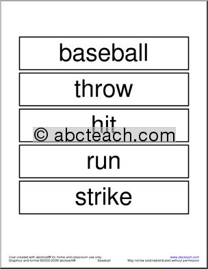 Word Wall: Baseball Terminology