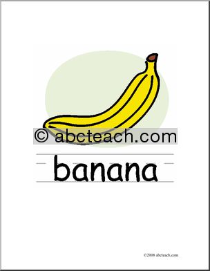Clip Art: Basic Words: Banana Color (poster)