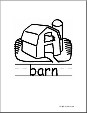 Clip Art: Basic Words: Barn B/W (poster)