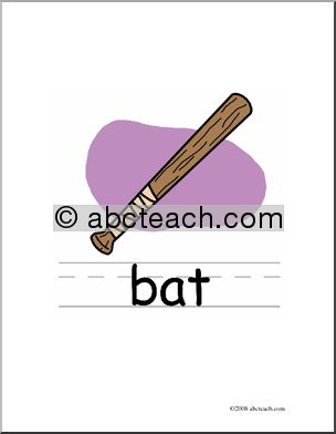 Clip Art: Basic Words: Bat Color (poster)