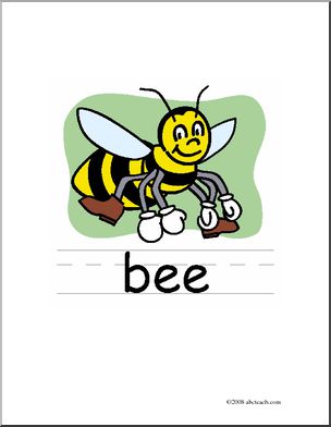 Clip Art: Basic Words: Bee Color (poster)