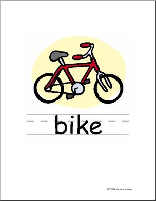 Clip Art: Basic Words: Bike Color (poster)