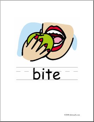 Clip Art: Basic Words: Bite Color (poster)