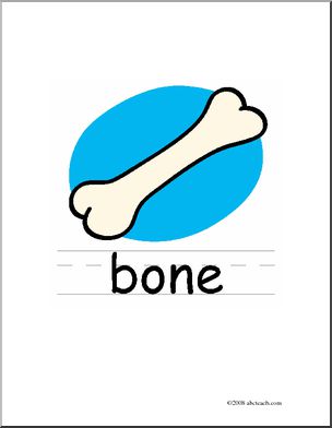 Clip Art: Basic Words: Bone Color (poster)