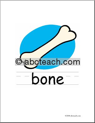 Clip Art: Basic Words: Bone Color (poster)