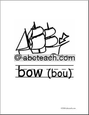 Clip Art: Basic Words: Bow2 B/W (poster)