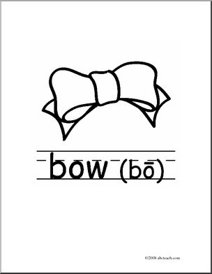 Clip Art: Basic Words: Bow3 B/W (poster)