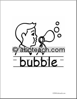 Clip Art: Basic Words: Bubble B/W (poster)