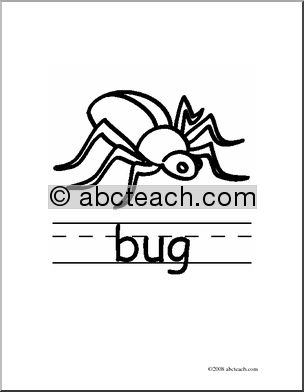 Clip Art: Basic Words: Bug B/W (poster)