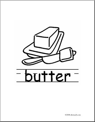 Clip Art: Basic Words: Butter B/W (poster)