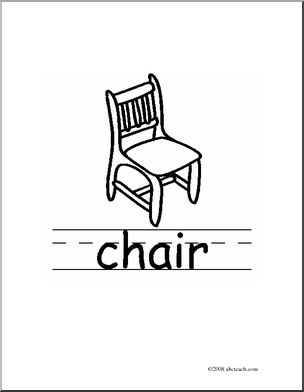 Clip Art: Basic Words: Chair B/W (poster)