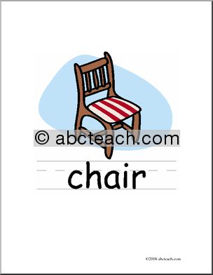 Clip Art: Basic Words: Chair Color (poster)