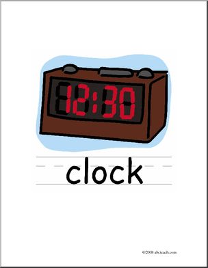 Clip Art: Basic Words: Clock Color (poster)