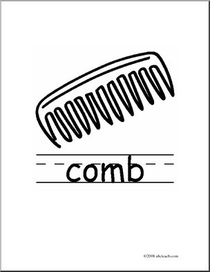 Clip Art: Basic Words: Comb B/W (poster)