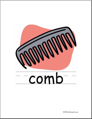Clip Art: Basic Words: Comb Color (poster)