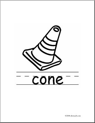 Clip Art: Basic Words: Cone B/W (poster)